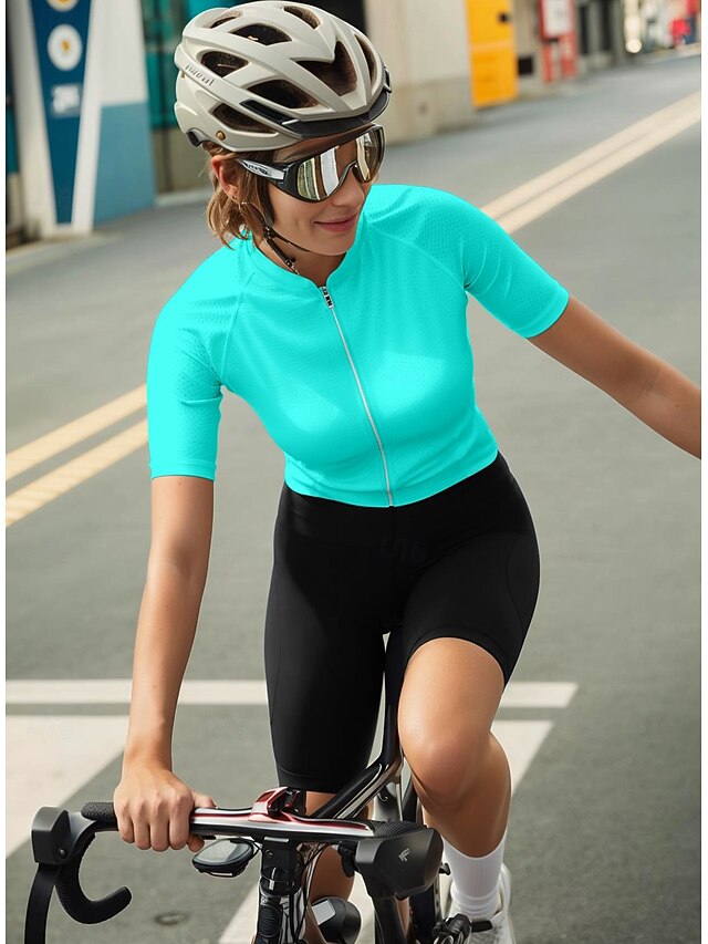 Women's Cycling Jersey Solid Color Graphic Short Sleeve