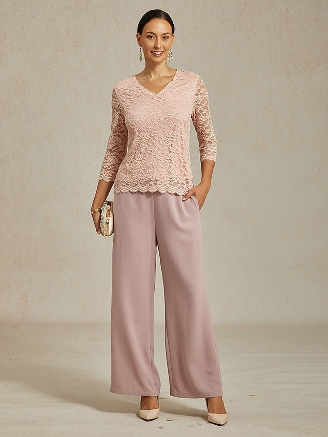 Women's Lace Shirt Blouse Lace Floral Elegant Long Sleeve V