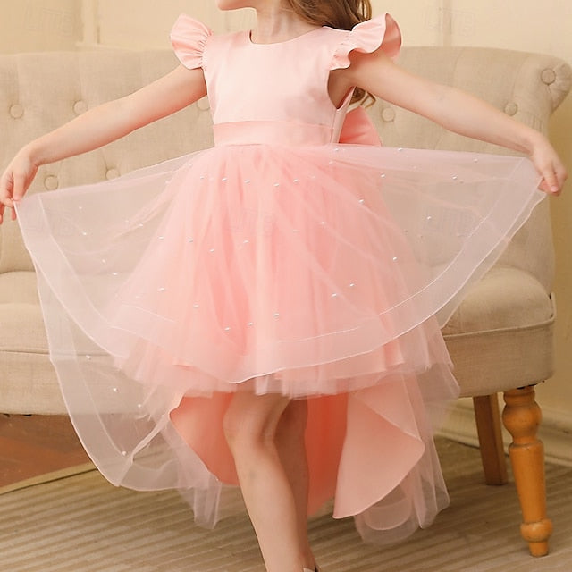 Girls' Kids Color Girl Flower Dress Party Solid