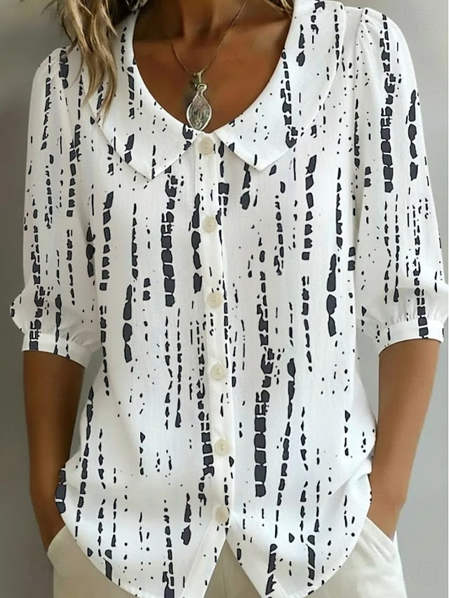 Women's Shirt Floral Graphic Vintage Stylish Peter Pan