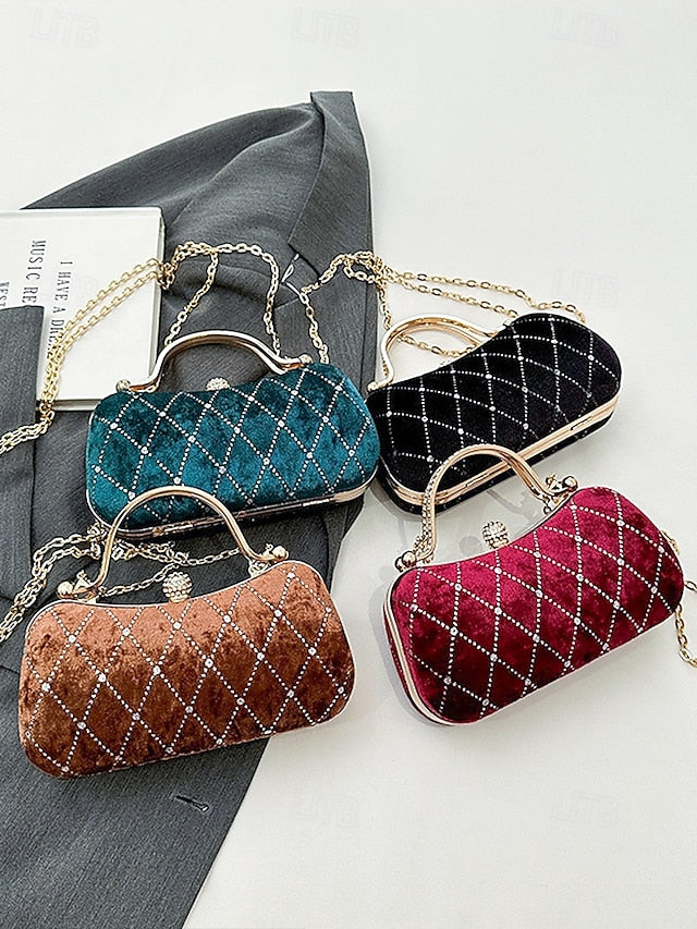 Evening Purse - Accents with Diamond Velvet Quilted Women's