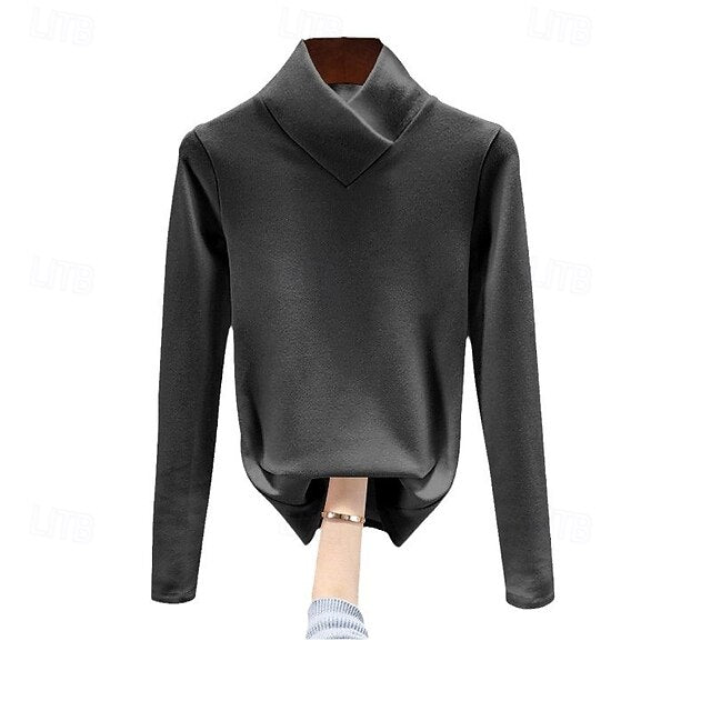 Women's Tight Tops Solid Color Plain Elegant Stylish