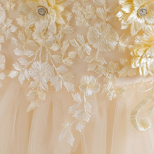 Sleeveless Kids Colored Wedding Party Girls' Dress Solid