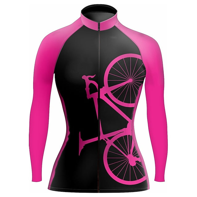 Women's Cycling Jersey Graphic Funny Long Sleeve Bike