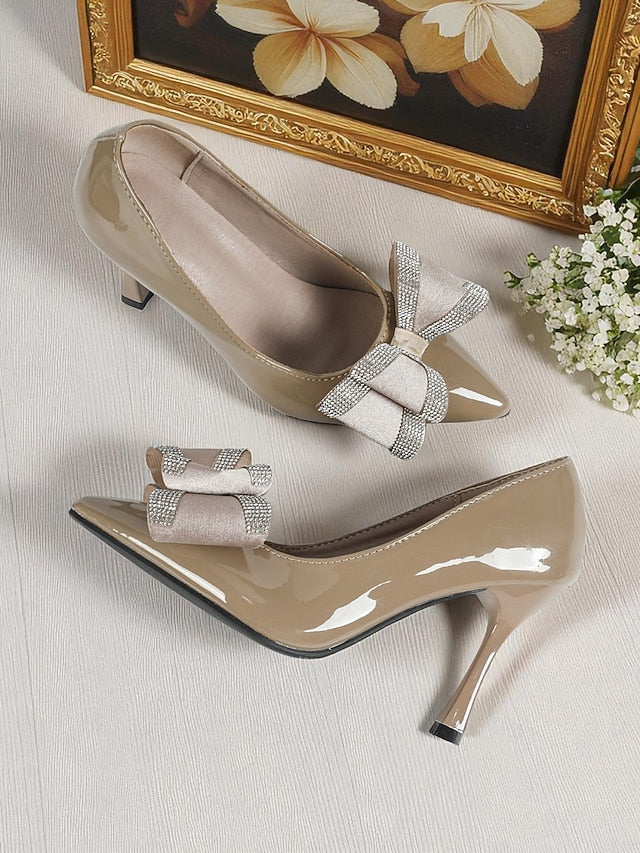 Pointed Leather - High Toe Heel Women's Pumps Nude Patent