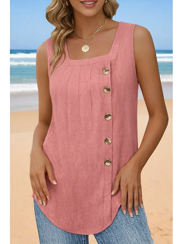 Women's Camisole Tank Top Sleeveless Round Neck