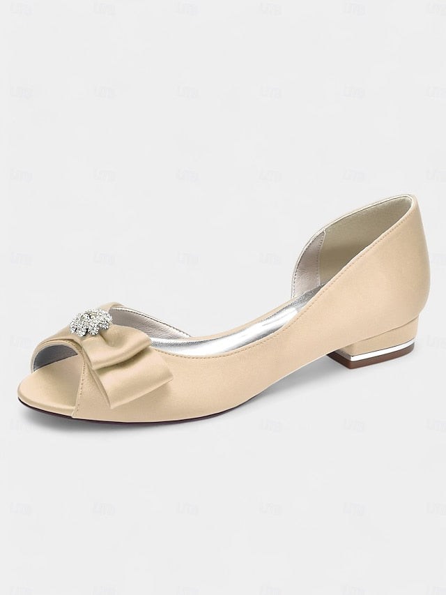 with in sparkling flats luxurious a satin Elegant crafted