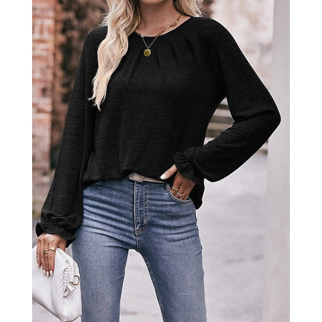 Women's Pullover Shirt Casual Tops Long Sleeve Top