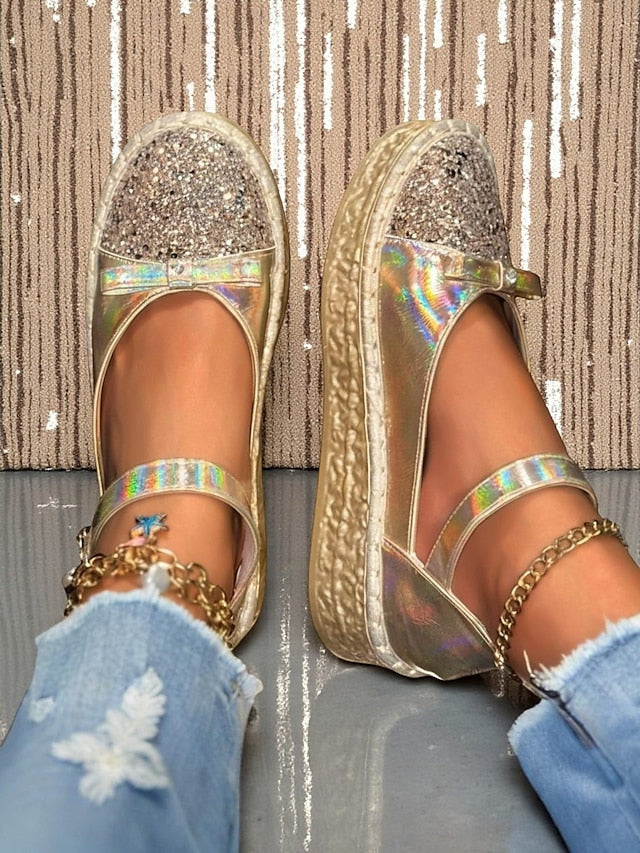 Shoes Holographic Mary Glitter Platform Women's Jane