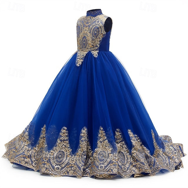 Girls' Flower Formal Dress Gown Girl Kid's Evening