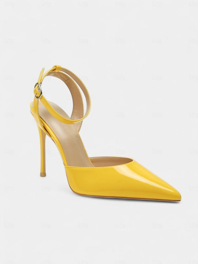 Women's - Heels Patent Leather Nude Slingback Stiletto