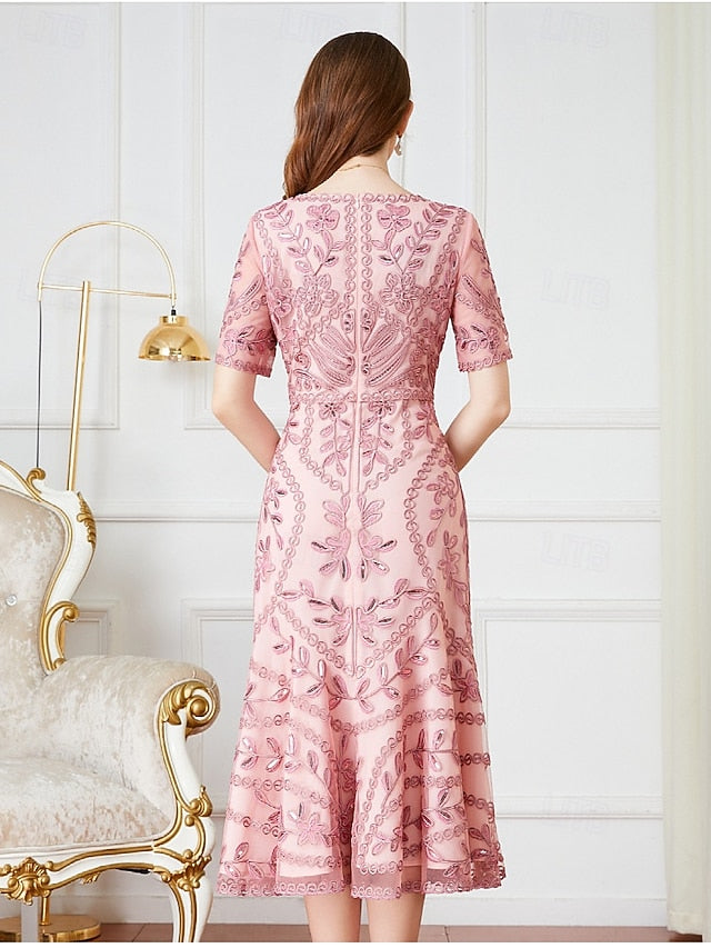 of the A-Line Dress V Party Bride Mother Vintage Elegant