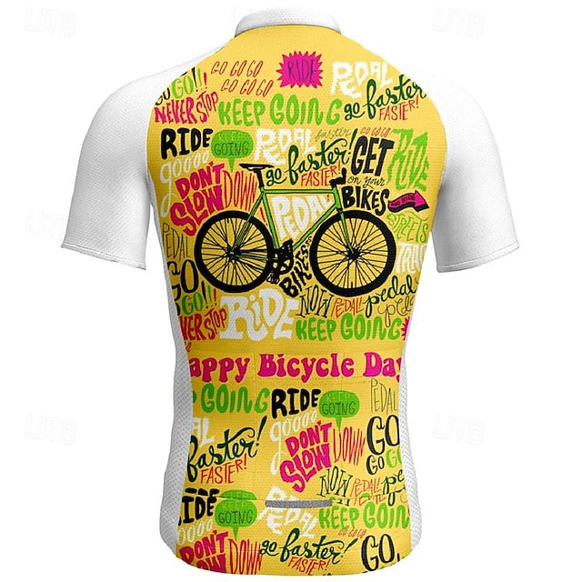 Women's Cycling Jersey Letter & Number Short Sleeve