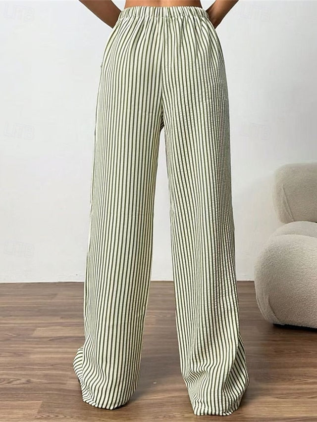 Women's Wide Leg Chinos Pants Trousers Vacation Vintage