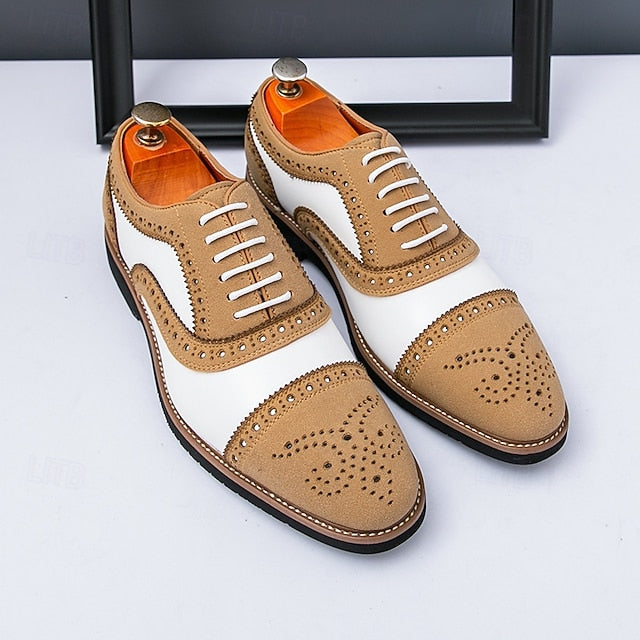 Oxford with Brown White and Brogue Classic Men's Shoes