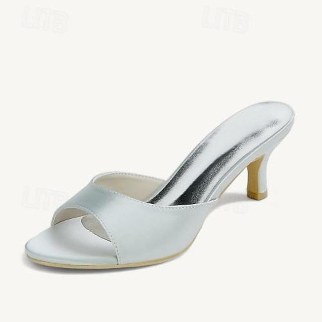 Heel Shoes Women's Kitten Open Sandals Toe Wedding