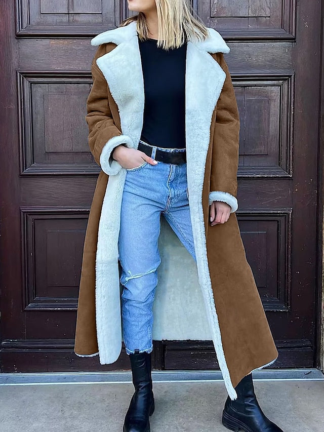 Coat Women's Teddy Fleece Pocket Jacket Breathable Warm