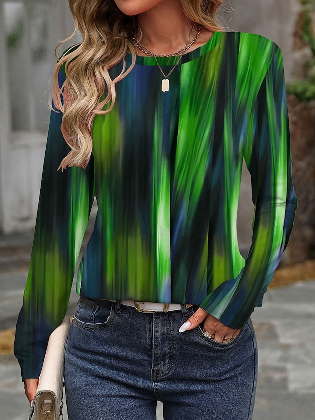 Women's T Shirt Print Graphic Geometry Vintage Stylish