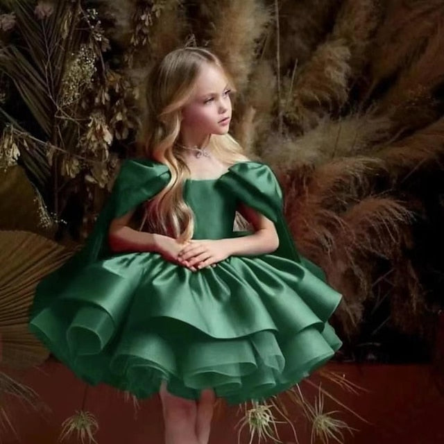 Dress Flower Party Girls' Kids Color Girl Solid