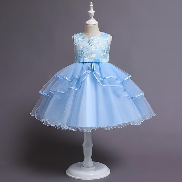 Girls' Dress Flower Sleeveless Girl Sequin Kids