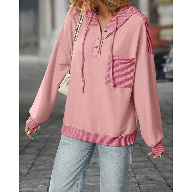 Women's Pullover Sweatshirt Casual Hoodies Drawstring with