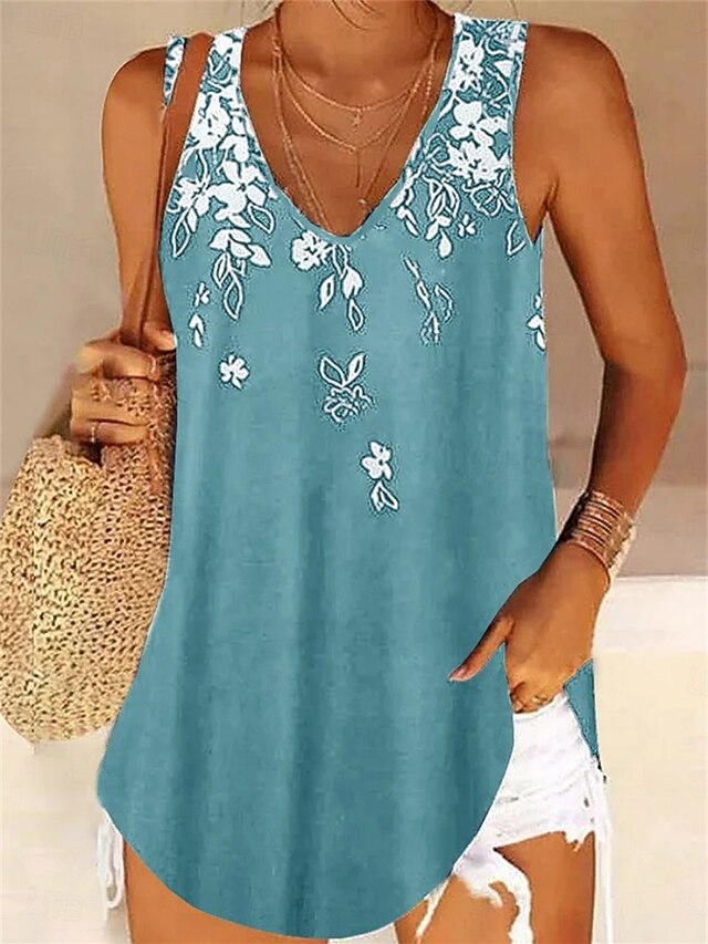 Women's Camisole Tank Top Floral Stylish Casual Sleeveless