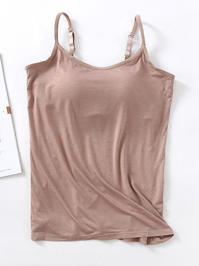 Women's Camisole Tank Top Plain Basic Sleeveless U Neck
