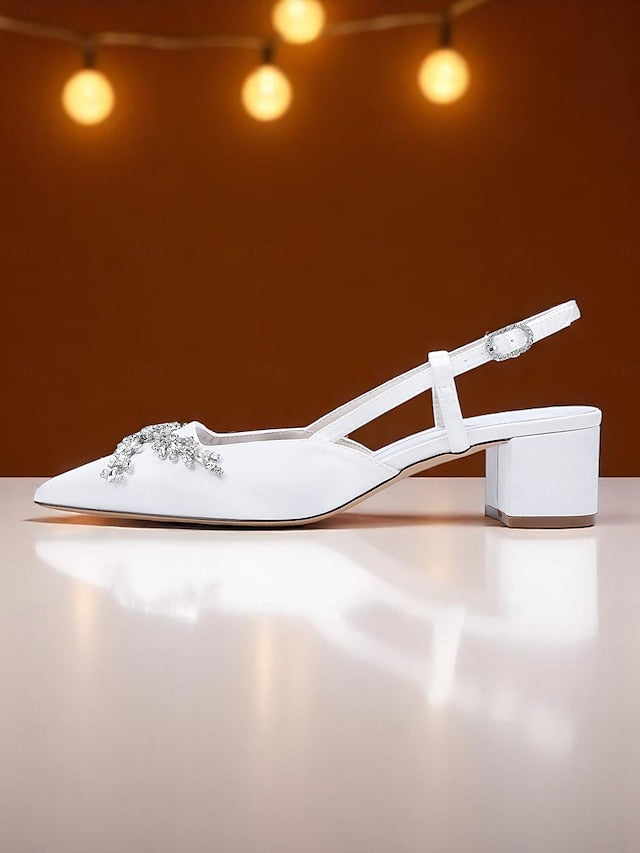 Heels Black Women's Slingback Satin