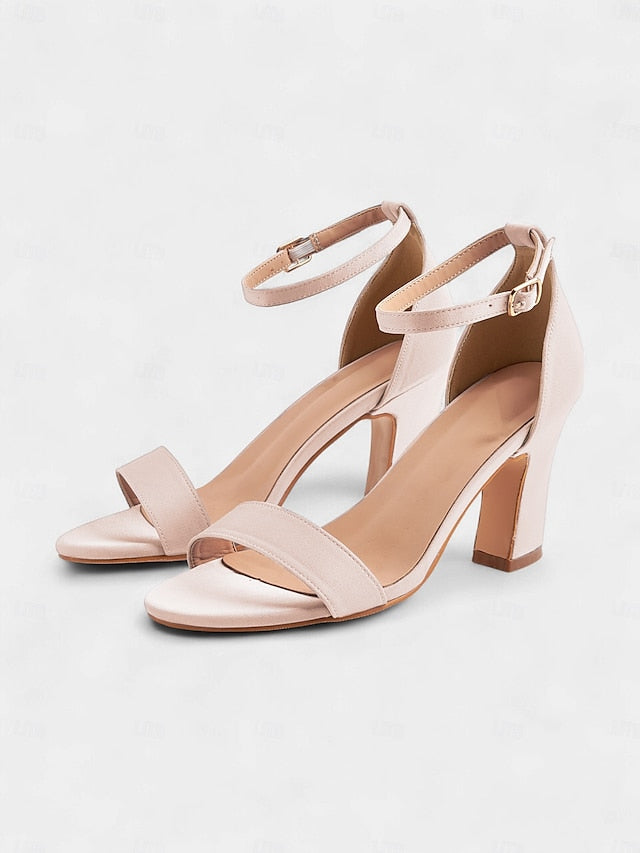 Women's Open Strap Toe Blue Ankle Light High Sandals - Heel