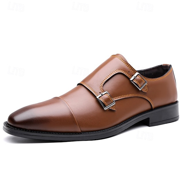 Monk Leather Double – Men's Strap Shoes Elegant