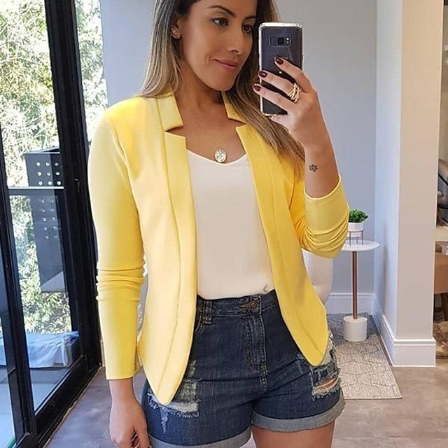Women'S New Fashion Blazer Clean Fit Long-Sleeved Cardigan