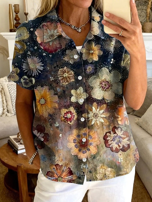 Women's Shirt Buttons Print Floral Graphic Vintage Daily