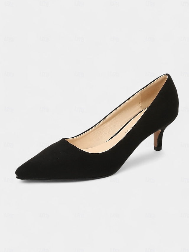 with Women's Pumps Emerald Pointed-Toe Suede Green Kitten