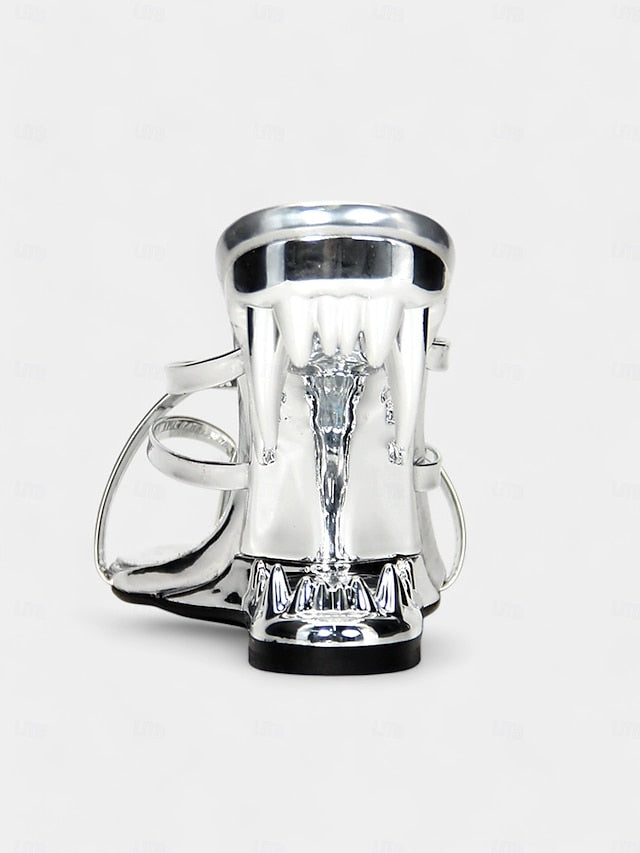 - Metallic Sculpted Design Gold Unique Heel with Sandals Flat