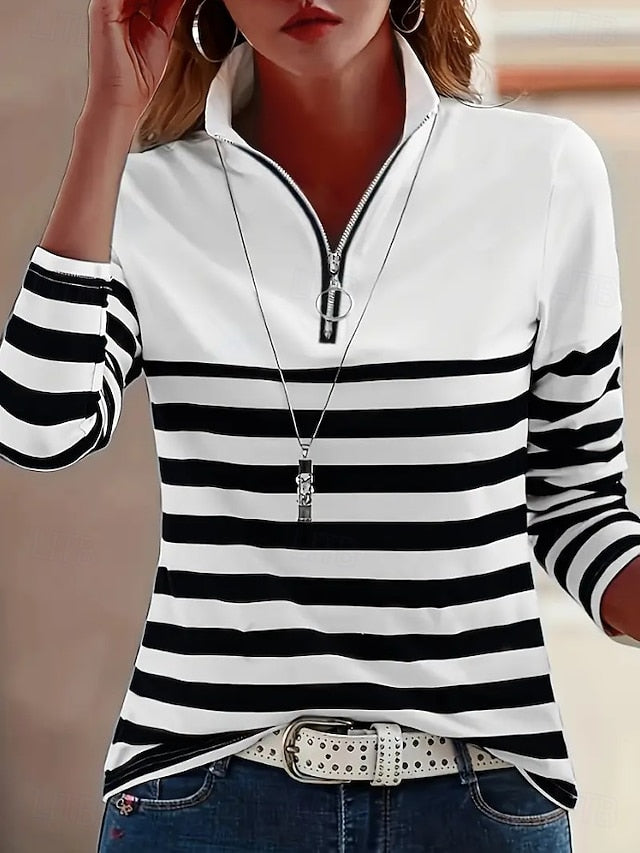 Women's Tunic Graphic Striped Vintage Stylish Classic Long