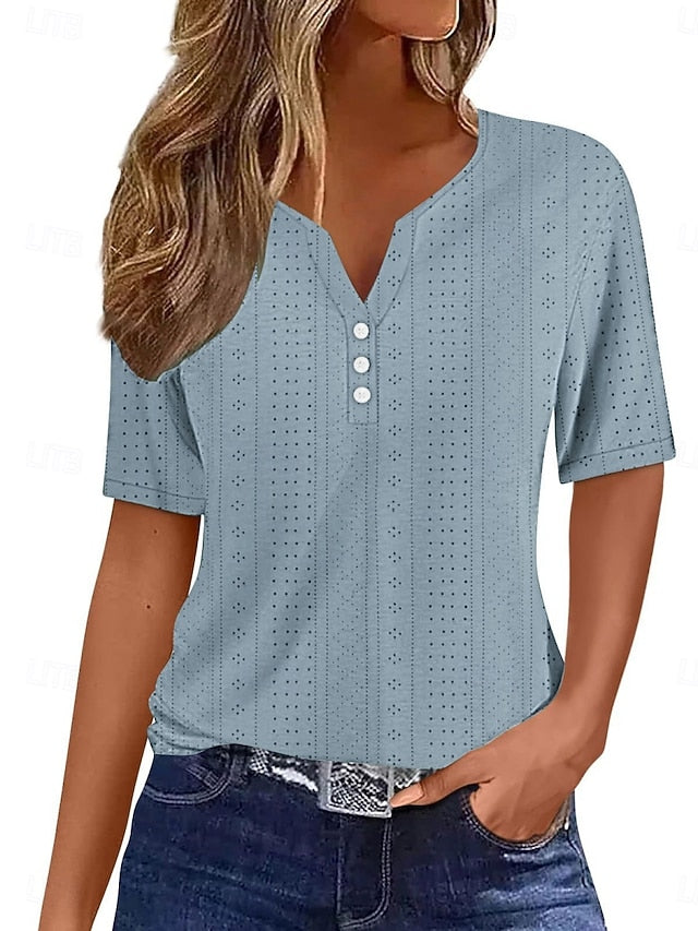 Women's T Shirt Solid Color Plain Stylish Modern Casual