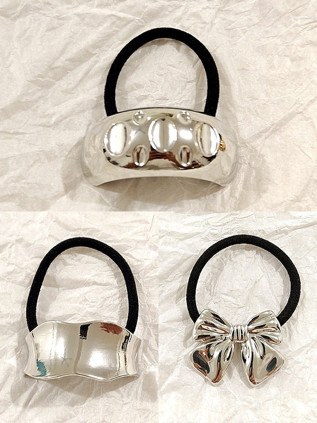 Women's Scrunchies Elastic Hair Gold Tone with - Band