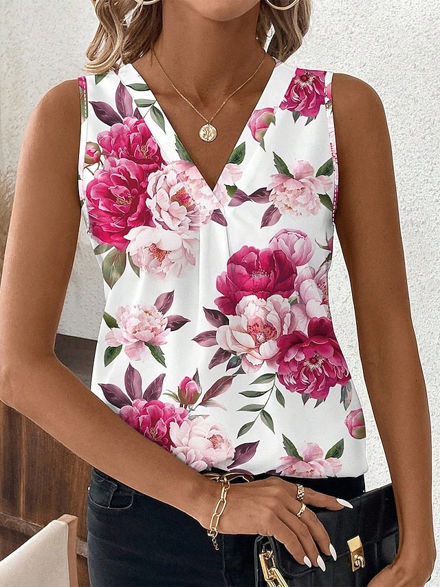 Women's Tank Top Floral Graphic Plants Elegant Vintage