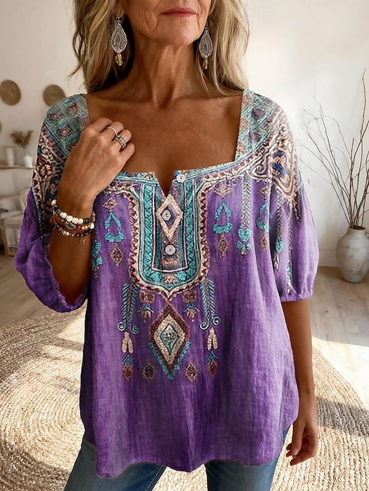 Women's Blouse Print Floral Graphic Paisley Daily Stylish