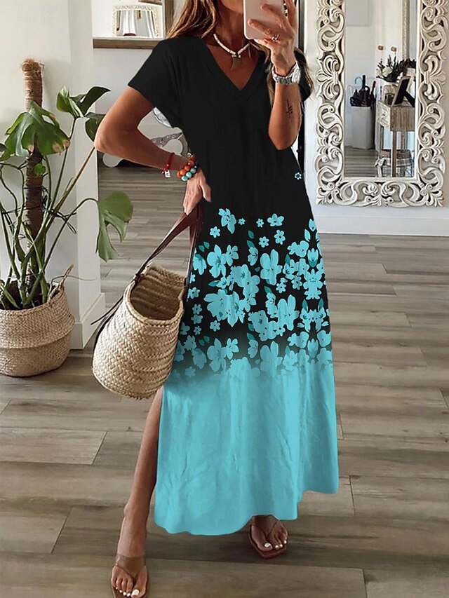 Women's Maxi Dress T Shirt Dress Tee Dress Sundress A Line
