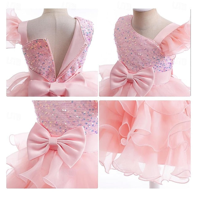 Party Kids Flower Ball Pageant Ruffle Girls Wedding Gown Dress
