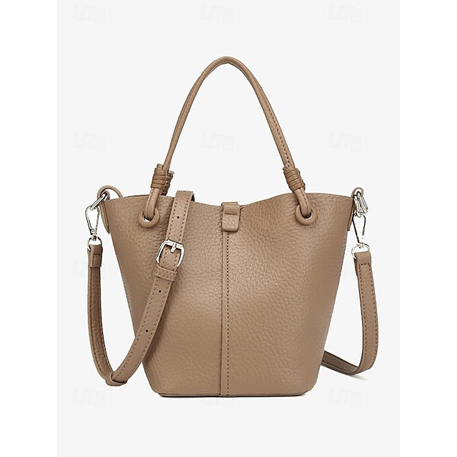 Damen Beutel Stilvolle Tasche Bucket Passend zu – Leder