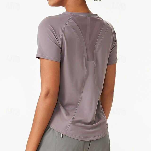 Women's Gym Shirt Running Shirt Mesh Short Sleeve Top
