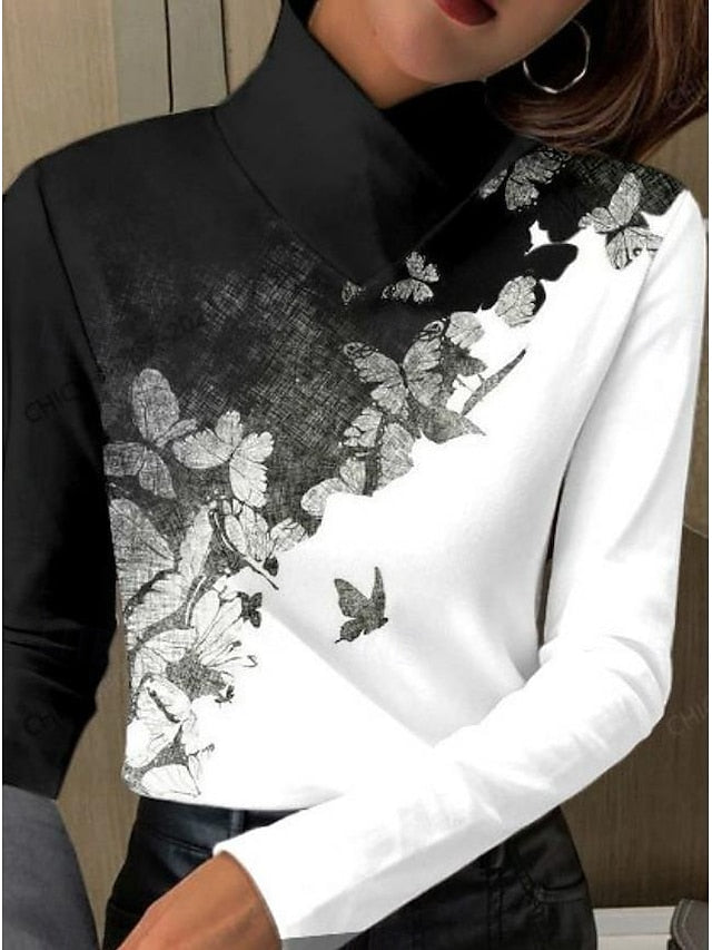 Women's Tunic T Shirt Elegant Long Sleeve Long Tops Daily