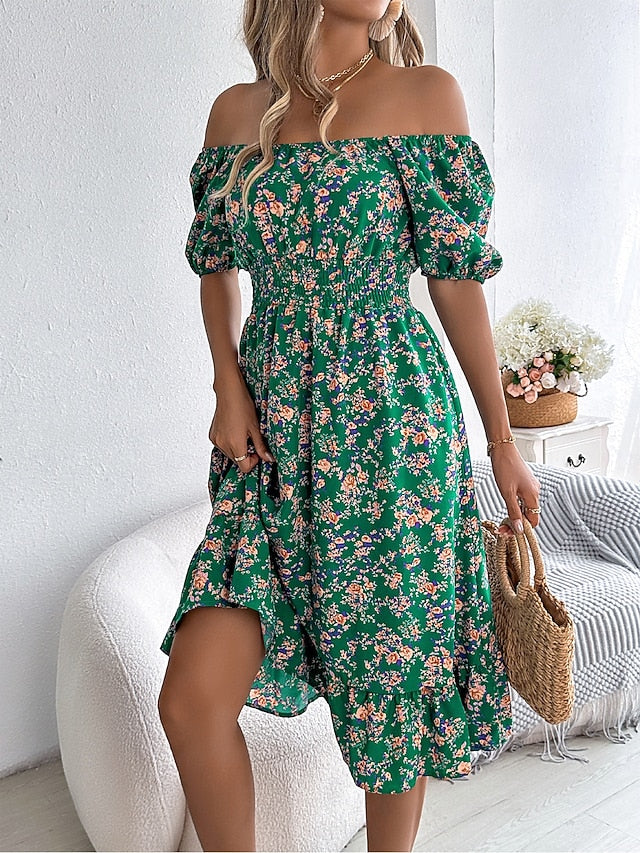 Women's Midi Dress A Line Dress Milkmaid Dress Midi Dress