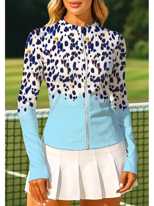 Women's Leopard Gradient Sport Shirt Tennis Shirt Tennis