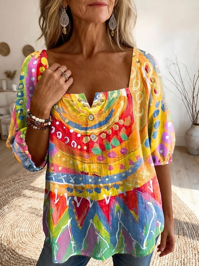 Women's Blouse Print Floral Graphic Daily Stylish Basic