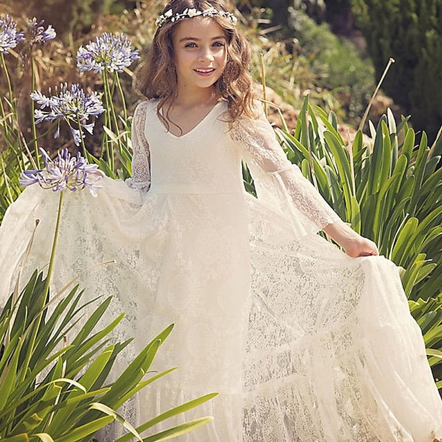 Flower Lace Girls' Dress Girl Kid's Formal