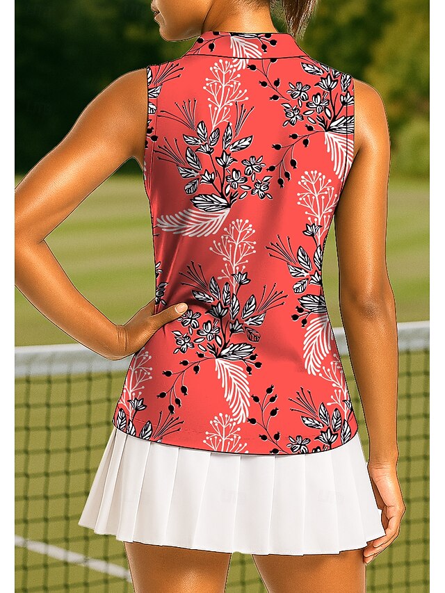 Women's Plants Floral Botanical Tops Sport Shirt Golf Polo