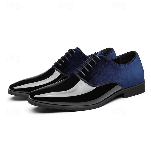 Men's Blue Finish White Glossy with and Shoes Velvet